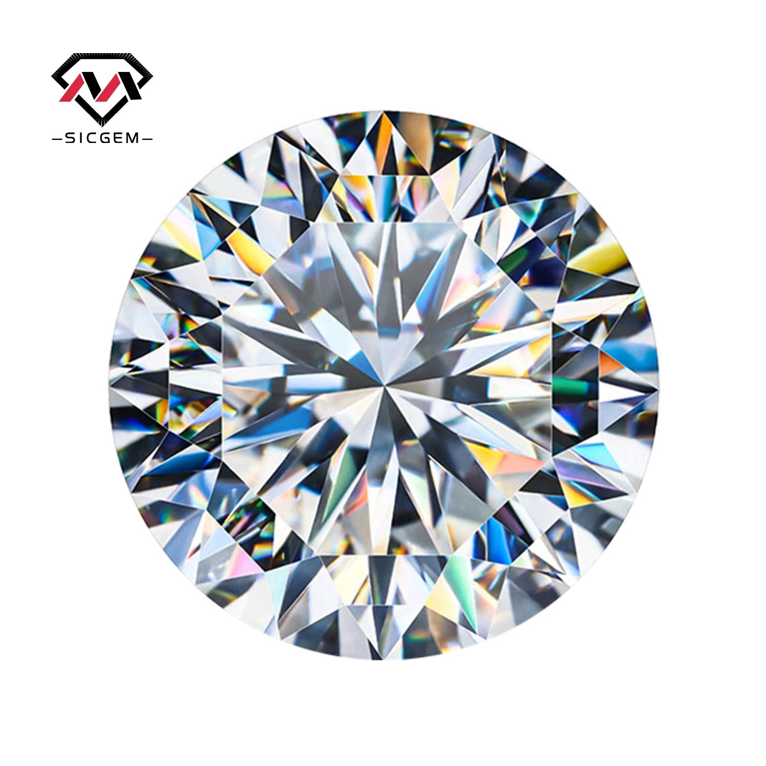 Loose Moissanite Stone Round Cut Shape White Color VVS1 3mm to 18mm China Gemstone Supply Factory Wholesale
