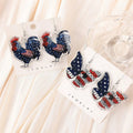 1Pair Independence Day Woman Drop Earrings Acrylic Chicken for Girl Festival Gift
