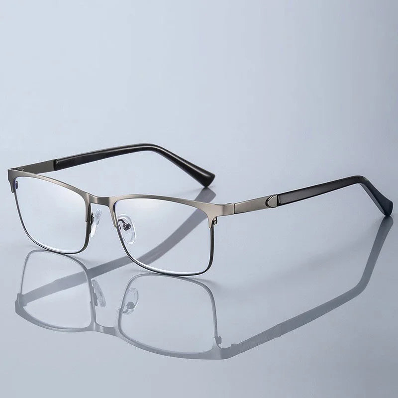 New Europe America Classic Men's Business Eyeglass Frames Metal Rectangular Blue Light Blocking Optical Frames for Office