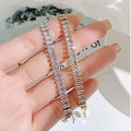 Ins Tennis Bracelet Luxury Cubic Zirconia Bangle Jewelry Splicing Chain Stainless Steel Inlaid Zircon Freshwater Pearl Bracelet