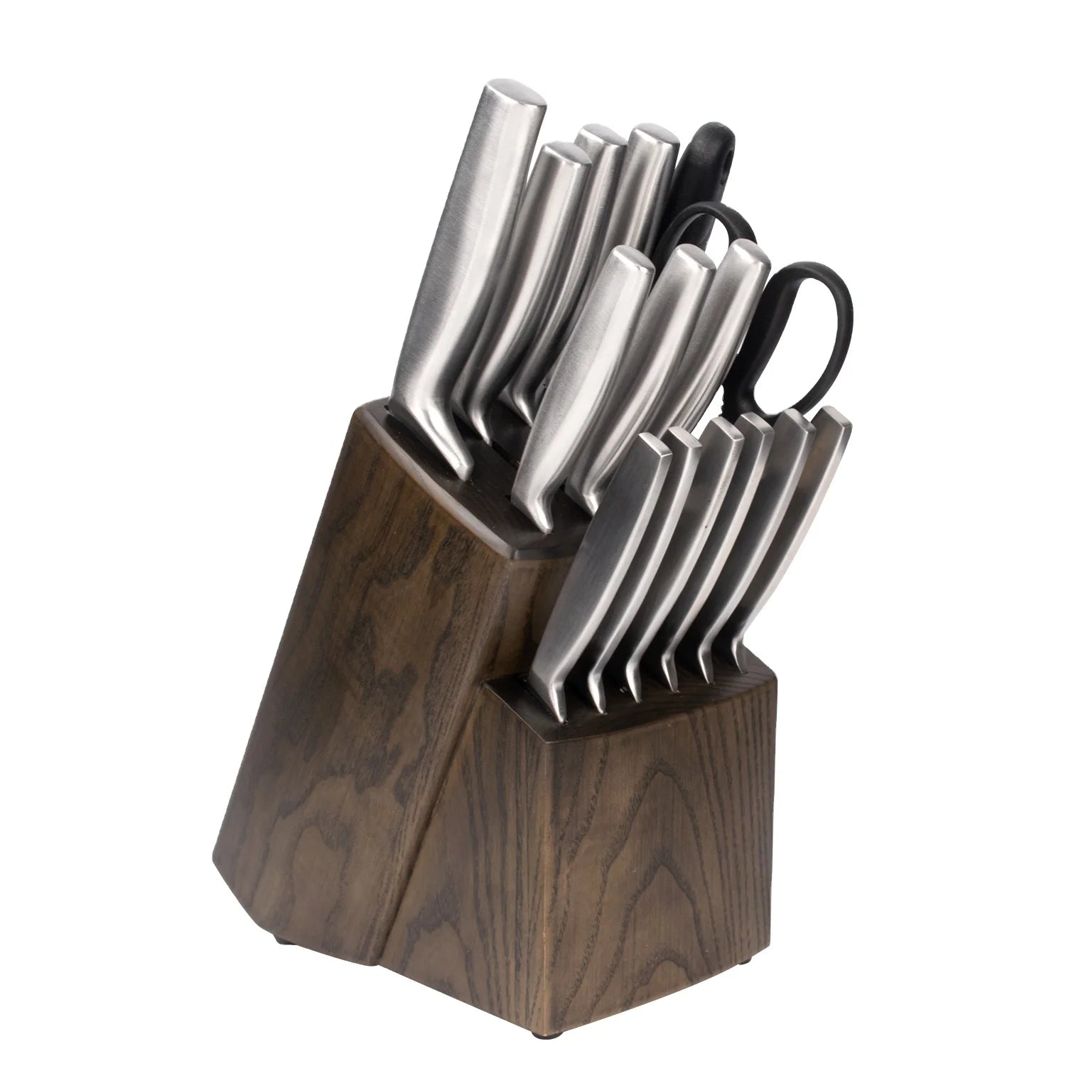 16pcs Hollow Handle Stainless Steel Kitchen Knife Set With Wooden Block Kitchen Knife Set