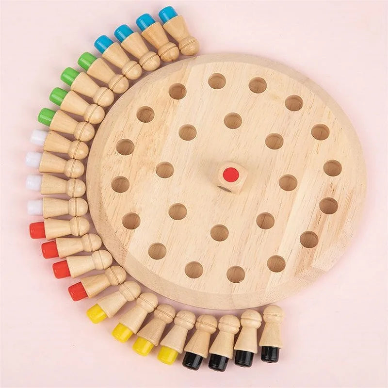 Hot Selling Wooden Memory Match Stick Chess Table Educational Board Games Multi Player Family Toys for Kids