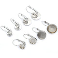 10pcs No Fade 6mm 8mm 10mm 12mm Thicken Stainless Steel Earring Blank BaseDIY French Lever Drop Earrings Studs Setting