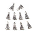 50pcs 13x7.5mm Antique Silver Plated Alloy Tassel Charms Pendant DIY Jewelry Making Accessories Findings Necklace Bracelet