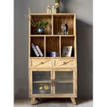 Innova Home Decorative Antique Rustic Solid Wooden Living Room Storage Cabinet 2 Drawers Shelf Multi-functional Home Furniture