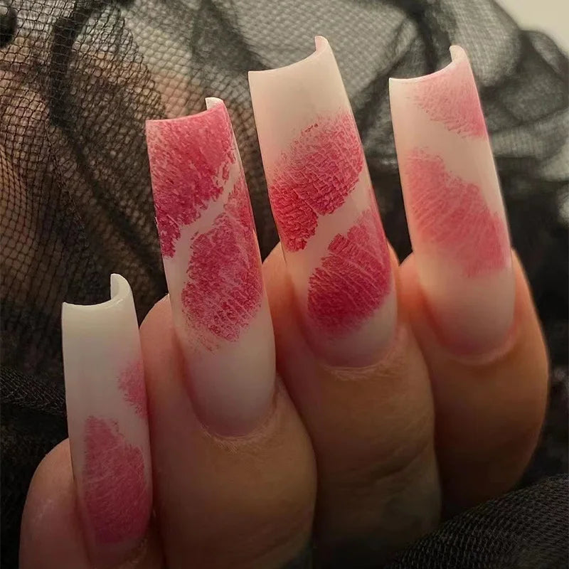 Wholesale French extra Long Ballerina square Artificial Nails Fake False Nails Customize Package Private Label Press on Nails