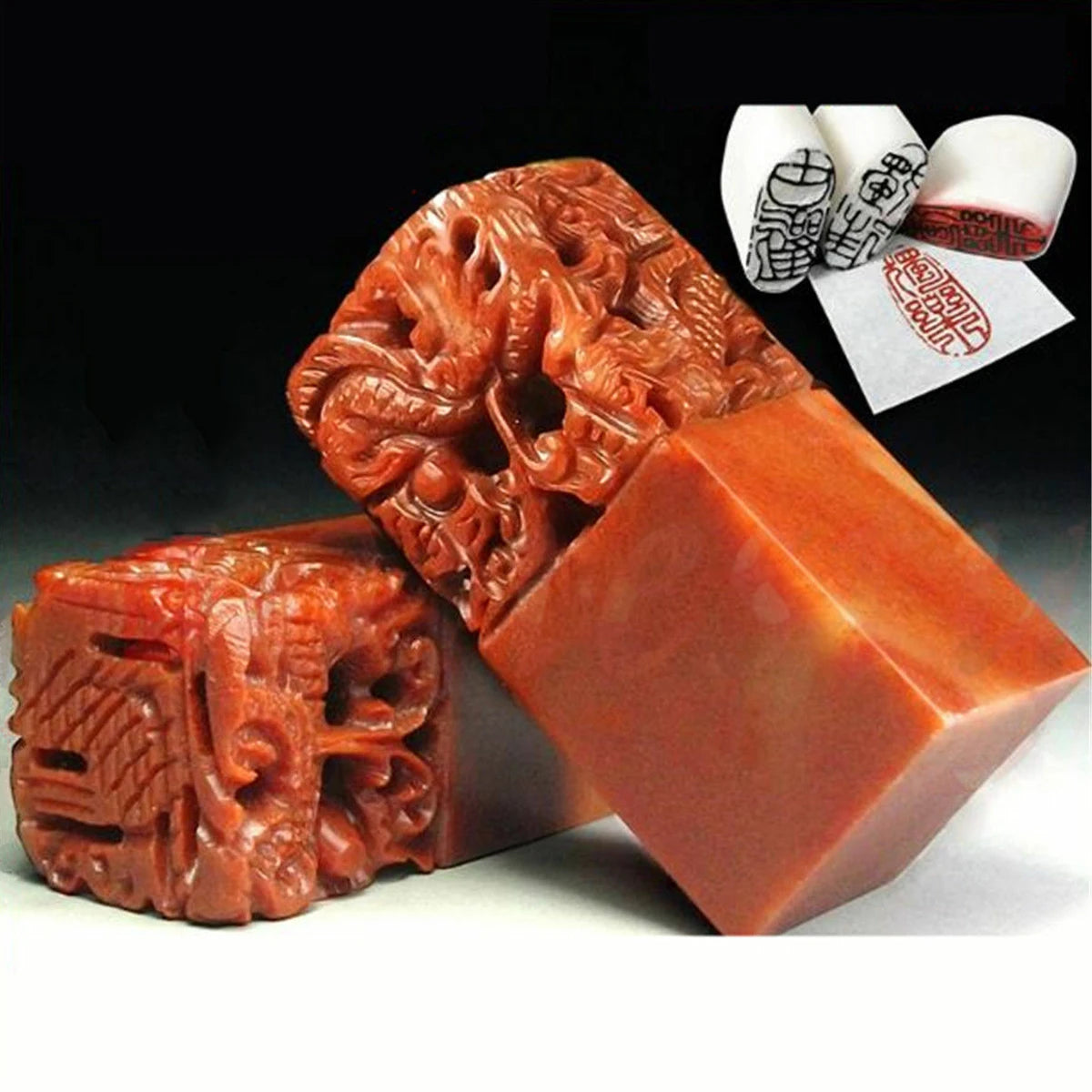 Customize Your Test Name Handmade Emperor's Signature Chinese Traditional Animal Head Carving Sculpture Name Stone Jade Seal