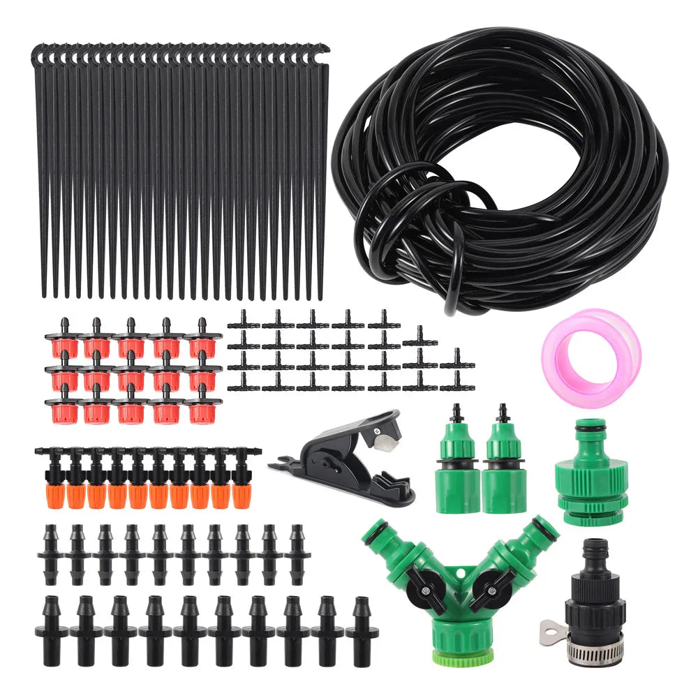 5/10/15/20/25m Garden Farm Planting Automatic Self Drip Irrigation Set 4/7mm Hose Watering System