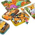 2025 New product children early educational learning wooden 60PCS iron box puzzle jigsaw puzzles toys for kids boys & girls CE