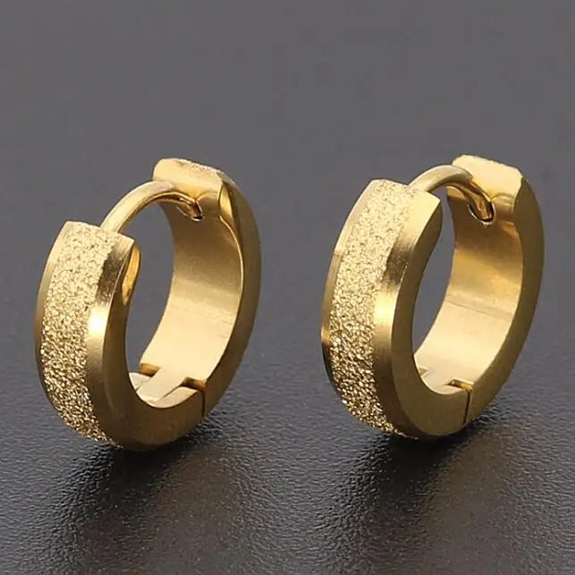 Classic Matte Gold Stainless Steel Earrings for Women Exaggerate Circle Hoop Jewelry for Parties Weddings and Gifts