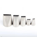 5pcs Braided Stainless Steel Decorating Icing Tips Nozzlelarge Serrated Woven Railing Flower Basket Nozzle for Baking Tools