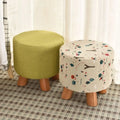 Cloth Dressing Pouf Small Fabric White Stool Round Leather Ottoman