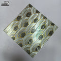 Inkjet Printing Fan Pattern Square Shape Backsplash Wall Tile Self Adhesive Aluminum Tiles Mosaic Peel and Stick Mosaico