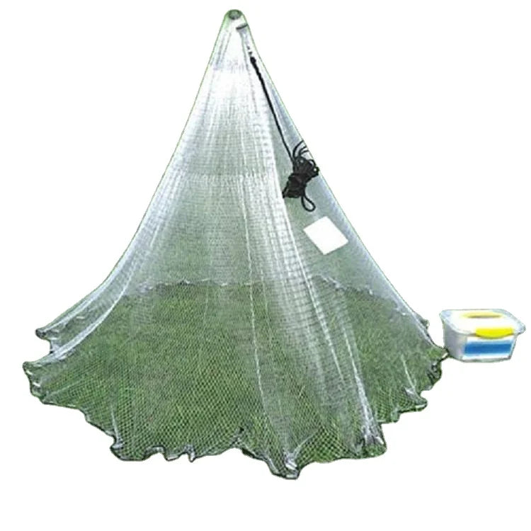 Heald Wire Cast Net for Fishing Nylon Monofilament with Foam Rubber Floats and Fish Tail Pendant