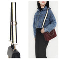 Meetee B-J213 Black and White Contrast Color Gold Line Width Adjustable Long Shoulder Strap Bag Accessories