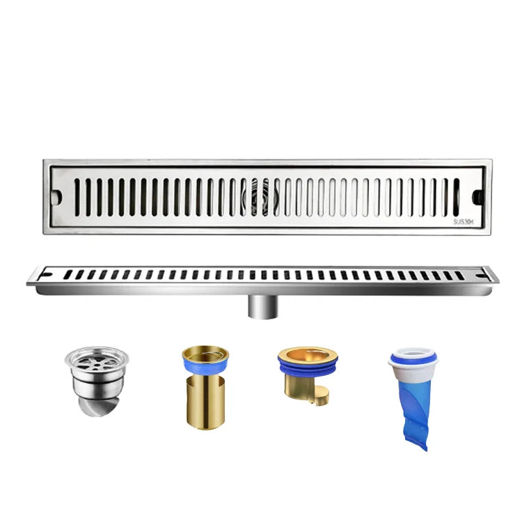 Wholesale 304 Stainless Steel Linear Shower Drain Anti-Odor Floor Drain with Hair Strainer for Hotel Bathroom Project