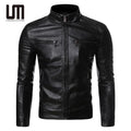 OEM Customized Wholesale Autumn New Men Causal Vintage PU Leather Outdoor Outwear Jacket Coat