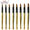 Yalixin Patented Product 100% Pure Sable Kolinsky Acrylic Brush Gold Plastic Handle 3D Acrylic Nail Art Brush for Nail Extension