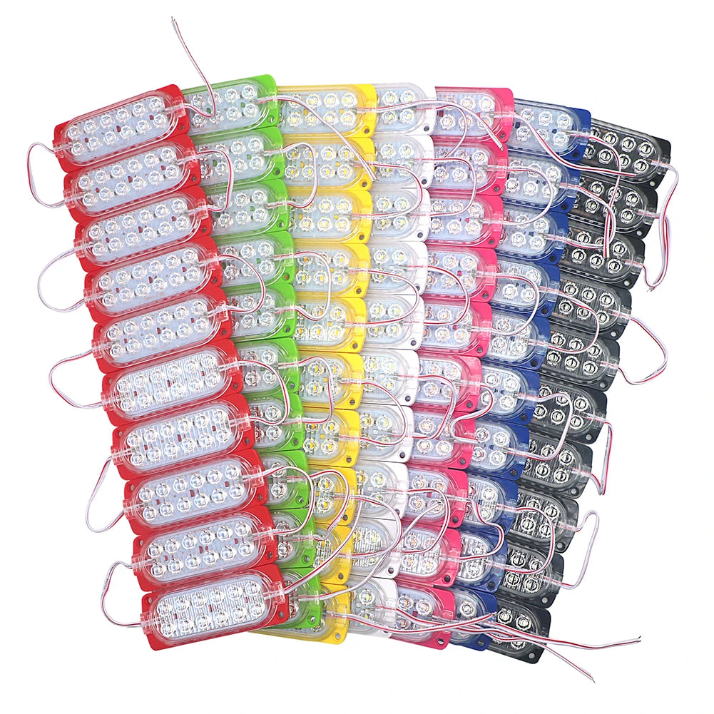 2835 Injection LED Module 12V Waterproof Truck Flashing RGB 12 Leds Bead Sign Light Module
