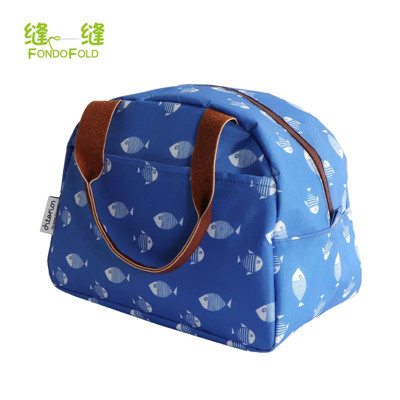 Fondofold in Stock 25*16*21CM Polyester Insulated Waterproof Customizable Fashion Cooler Lunch Tote Bag