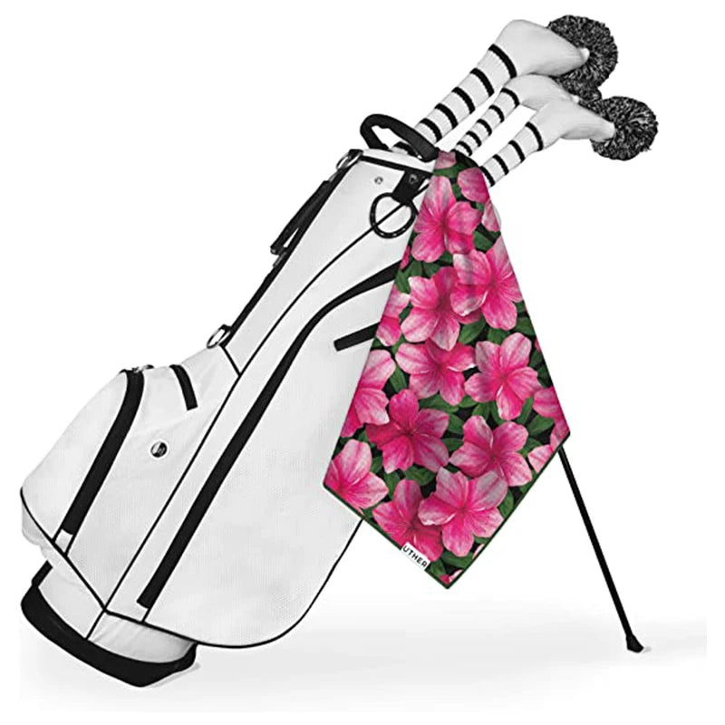 Eco Friendly Sublimation Print Microfiber Rpet Microfiber Waffle Golf Towel Magnetic Golf Towel