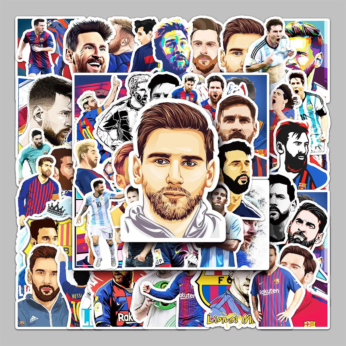 51PCS Factory Wholesale Waterproof PVC Material Lionel AndrÃ©s Messi Stickers for Notebooks Suitcases Decoration Stickers