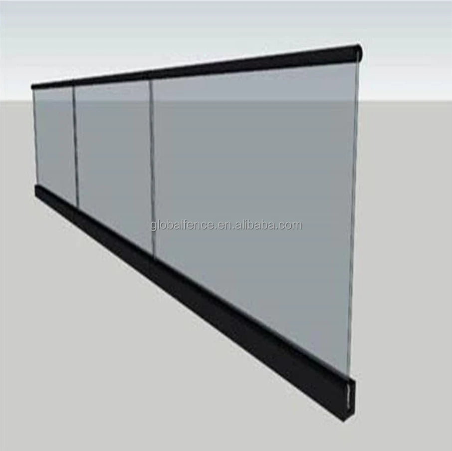 Reilbu Aluminum U Channel Glass Railing System With LED Light