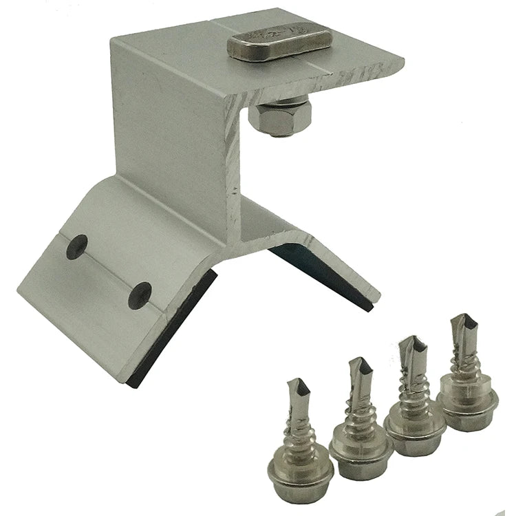 Yuens OEM Pv Solar Energy Tin Roof Rack Locking Standing Trapezoidal Seam Clamp Metal Purlin Clip Kits