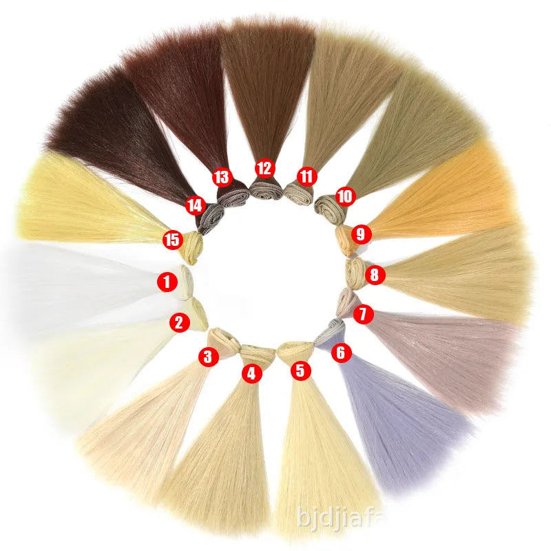 15cm 20cm 25cm Long Straight High Temperature Fiber BJD SD Wigs DIY Synthetic Hair for Doll Making