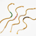 Fashion Trendy 24K Gold Plated Stainless Steel Women's Zircon Chain Link Bracelet Third Party Certified Fine Jewelry for