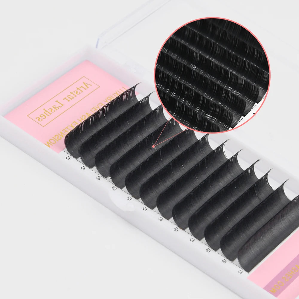 Double Tip 0.15mm 0.20mm Korean PBT Soft Natural Matte Flat Ellipse Eyelash Extensions Classic Lash Model with C CC Durl
