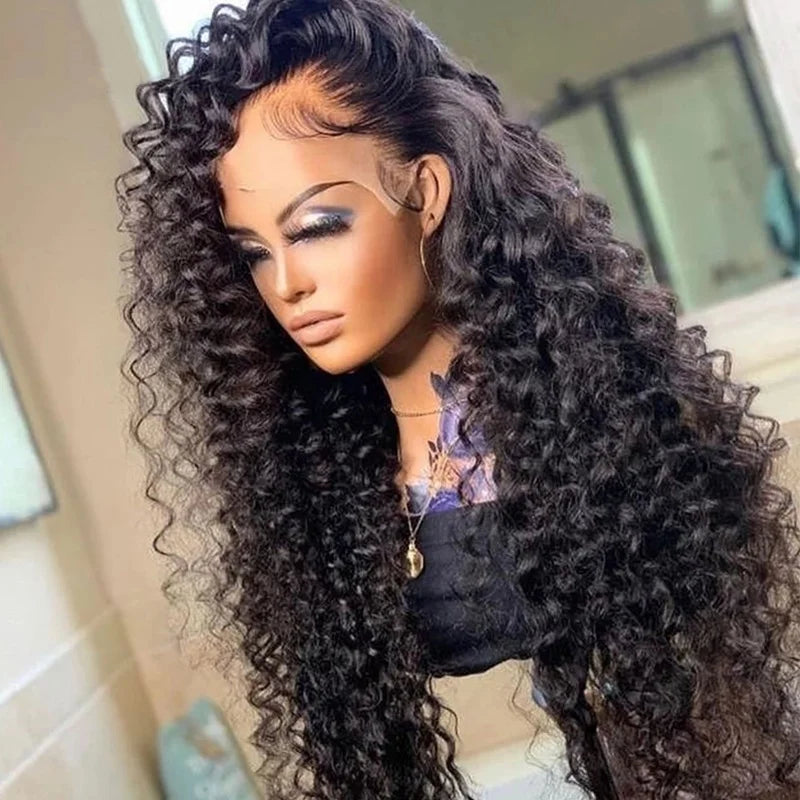 Unprocessed High Density Burmese Curly Full Cuticle Aligned Human Hair Melt HD Lace Frontal Closure Wigs