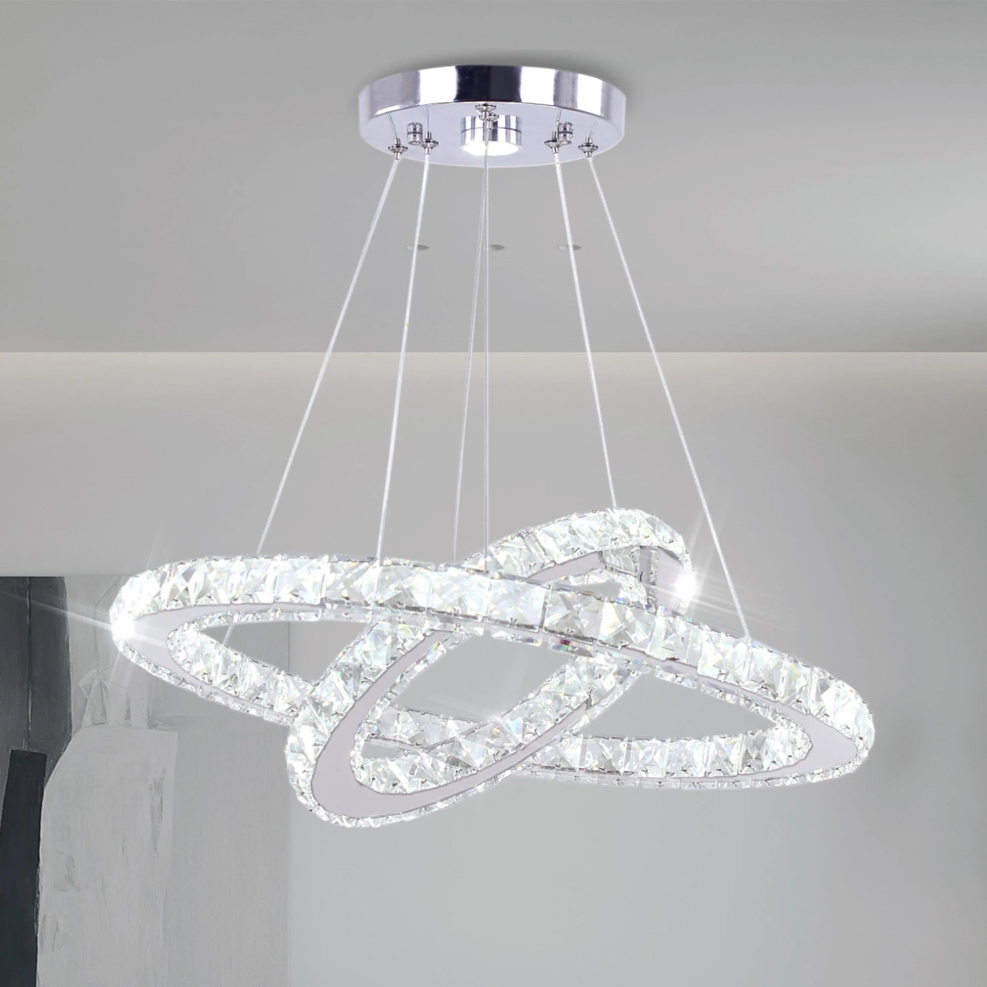 Modern Customized LED Crystal Wedding Chandelier Factory Direct Living Room Restaurant Decoration Steel Material Ceiling