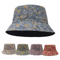 Vintage Cap Flower Print Travel Bucket Hat Summer Fisherman Cap