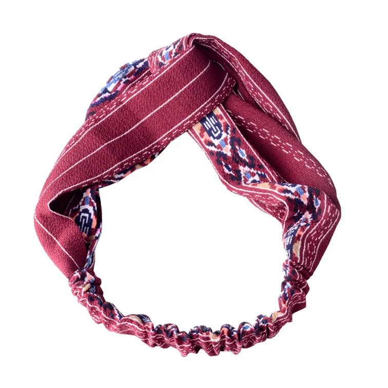 2023 New Design Fashion Women Summer Style Headbands Bohemian Girl Cross Turban Bandanas Hair Bands Hair Accessories