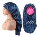 High Quality Night Sleep Cap Double Layer Reversible Hair Silk Satin Long Bonnet for Braids With Snap
