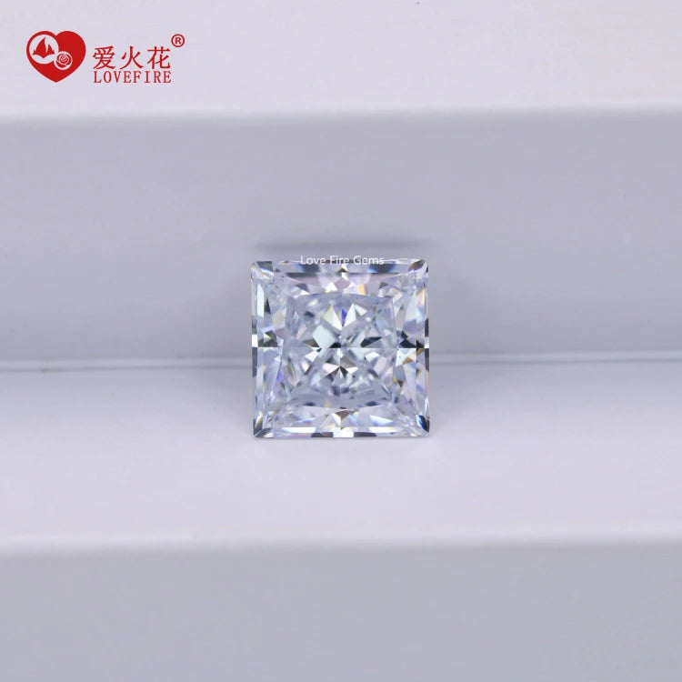 Wholesale Loose 5a+ Cz White Color Custom square Crushed Ice Cut Cubic Zirconia