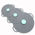 WISETOP Eco-Friendly Three Sizes Silicone Lids Covers for Bowls Cups Pots Pans-Microwave Safe BPA Free Food Storage