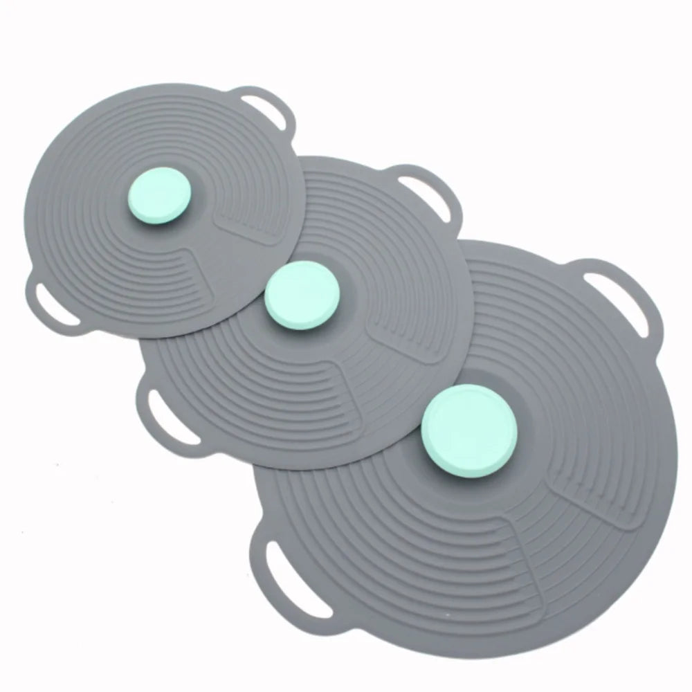 WISETOP Eco-Friendly Three Sizes Silicone Lids Covers for Bowls Cups Pots Pans-Microwave Safe BPA Free Food Storage