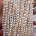 Goldleaf Wholesale 3A Quality 4-5mm White Freshwater Pearl Strand Natural Pearl Beads Third Party Appraisal Certified Jewelry