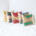 J&M Double Red for Ball Cocktail Picks Disposable Decorative Bamboo Party Skewers in Red Yellow Black Braided Picks