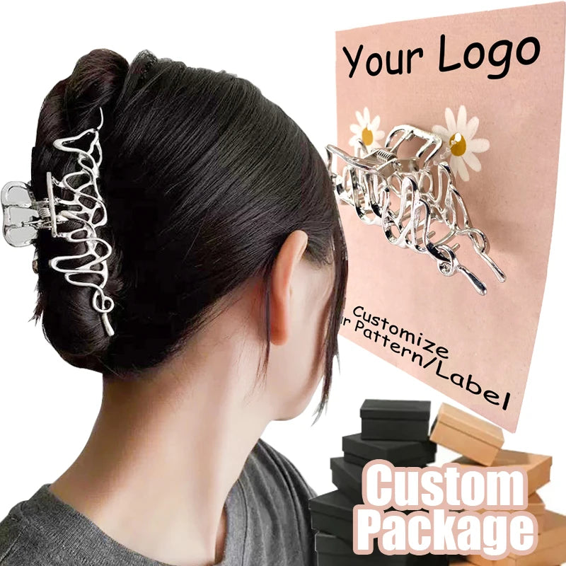 Korean Irregular Metal Large Hair Claw Clips Liquid Styling Hairgrips Female Special-shaped Girls Women Hair Accessories