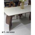 Modern Home Living Room Dining Table with MDF Base and Sintered Stone Top Metal Legs 6-Seater for Workshop Use
