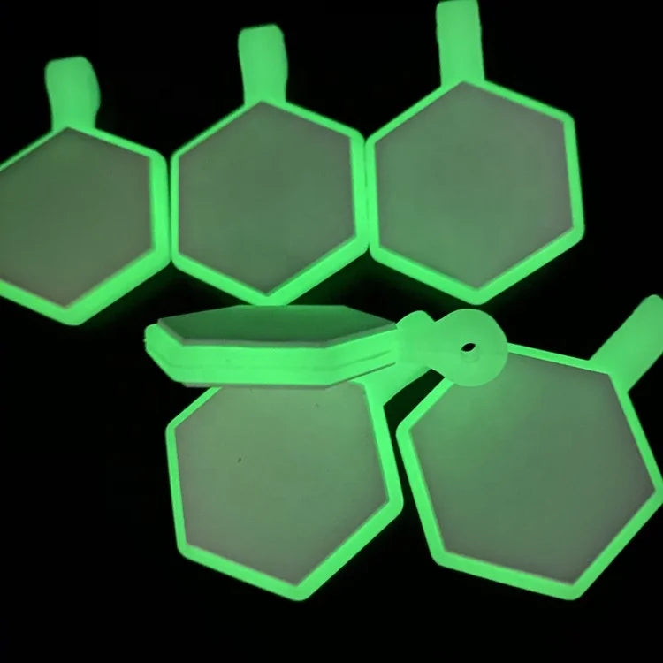 Fluorescent Silicone Double-sided Glue Hexagonal Dog Tag Can Be Engraved DIY Anti-lost Silent Pet ID Card Collar Accessories