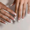 French Almond Nail Art Artificial Fingernails Press on Nails for Salon