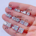 Screw Back Sterling Silver 925 GRA Certidicate VVS D Color Princess Cut Moissanite Earrings