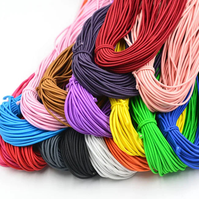 2mm Colorful High-Quality Round Elastic Band Round Elastic Rope Rubber Band Elastic Line DIY Sewing Accessories