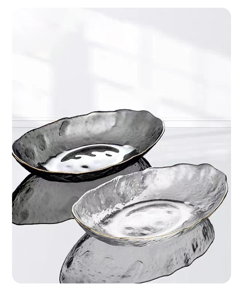 Wholesale Luxury Small Fruit Salad Plate Set Cute Glass Charger with Dry Fruits Dishes & Plates