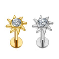 Right Grand ASTM F136 Titanium 16G Sunflower Cartilage Stud Earring With CZ Flower Helix Tragus Conch Piercing Jewelry
