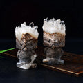 Natural White Sparkling Cluster Owl Decorative Crystal Stone Carved Mineral logo Creative Home and Office Decoration